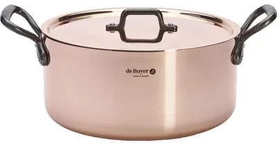 Produktbild von [DEBUYER634228] De Buyer Prima Matera Kookpot, Gietijzeren Handvaten - 90% Koper - 10% Rvs (28cm)