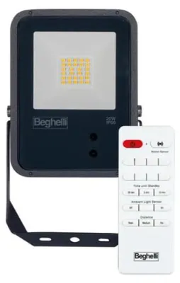 Obrázek produktu pro Beghelli Reflektor Floodlight FL LED 50 W 4000 K IP66 černý se senzorem 86170