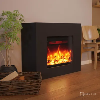 Produktbild von Glow Fire Elektrokamin 'Metis' | LED Standkamin in schwarz mit Heizung (1500 W) | HxBxT: 82x98x35 cm