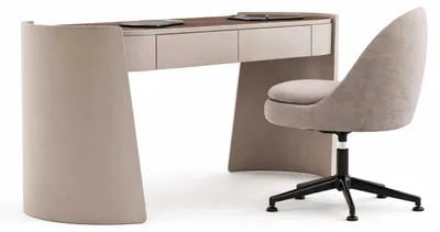 Immagine prodotto di Set completo da scrivania con sedia, beige, design moderno, mobili da ufficio
