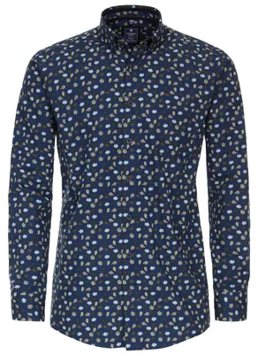 Productafbeelding van REDMOND Langarmshirt, blauw/beige, maat 2XL, comfort pasvorm