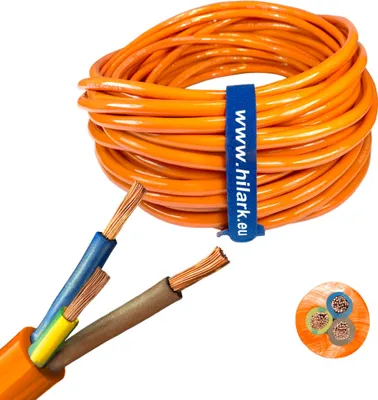 Obrázok produktu pre Hilark: kábel, vodič - H07BQ-F 3x2,5 mm 3g2,5 mm (230V, 16A) čisto oranžový kábel (50 metrov, oranžový)