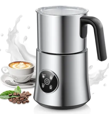 Produktbild von Elektrischer Milchaufschäumer - MF06 - 4-in-1 - Heißer und kalter Milchschaum - 500 ml–1 l - Edelstahlkanne - Für Cappuccino und Latte