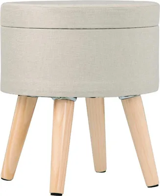 Produktbild von Happyment® Luxus-Sitztruhe – Hocker mit Stauraum – Aufbewahrungsbox – Deckelbox – Hellgrau