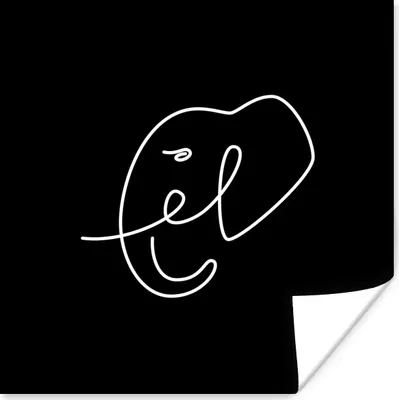 Produktbild von MuchoWow® Poster Elefant - Einfach - Schwarz - Weiß 75x75 cm - Wand Dekoration