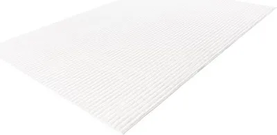 Produktbild von Lalee Plüsch - Japandi Teppich - Super weich - gestreift Area Teppich - Teppich hoch niedrigflorig einfarbig Fluffy 200x290 cm elfenbein off-white
