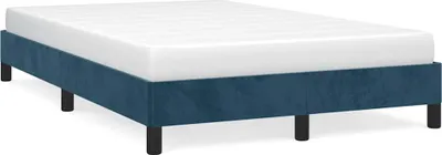 Produktbild von vidaXL Bettgestell ohne Matratze Dunkelblau 120x190 cm Samt