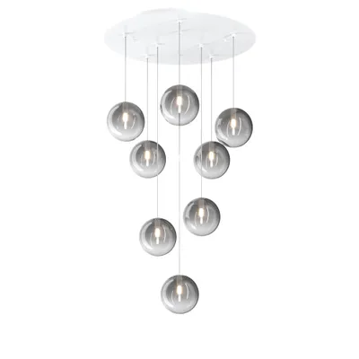 Obrázek produktu pro Eclipse Contemporary Suspension Metal White Smoked Glass 8 světel G9