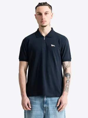 Produktbild von Herren Poloshirt mit Viertelreißverschluss normale Passform HERTFORD Dark Navy M Lonsdale