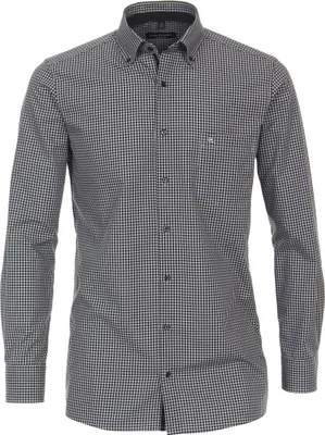Produktbild von CASAMODA Herren Businesshemd Langarm Button-Down Comfort-Fit Anthrazit kariert 42