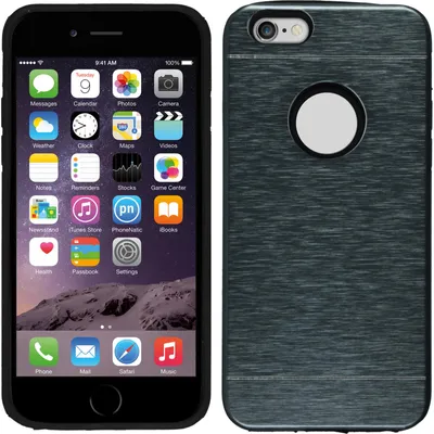 Produktbild von PhoneNatic Case kompatibel mit Apple iPhone 6s / 6 - Hülle grau Metallic Hard-case + 2 Schutzfolien