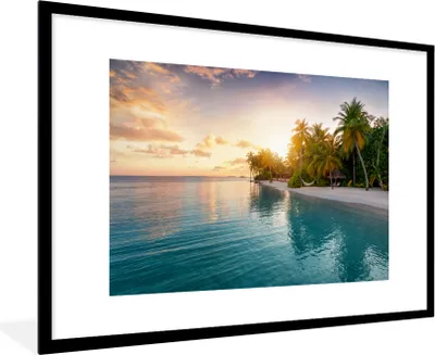 Produktbild von MuchoWow® MuchoWow® Gerahmtes Poster Strand - Meer - Insel - Tropisch 90x60 cm - Poster mit zchwarzem Bilderrahmen - Wanddekoration - Fotos