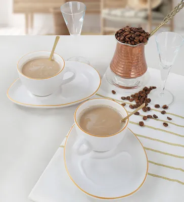 Produktbild von Hermia Concept, Kaffeetassen-Set (4 Teile) aus 100% Keramik, antibakteriell, 215 ml