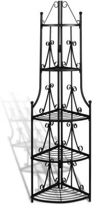 Produktbild von Blumenständer - Pflanzenvitrine - Stabiles Stahlgerüst - 36 x 160 cm - Schwarz
