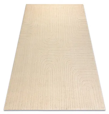 Produktbild von Wollteppich TEXTURA 488.05.LA100 OSTA - Linien, geometrisch strukturell creme beige 200x300 cm