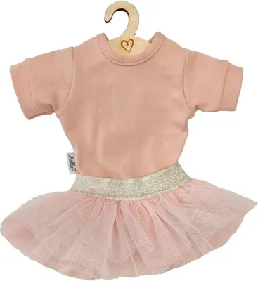 Productafbeelding van Hollie-thema outfit met poppenpakje en tule rok, in een pastelkleur