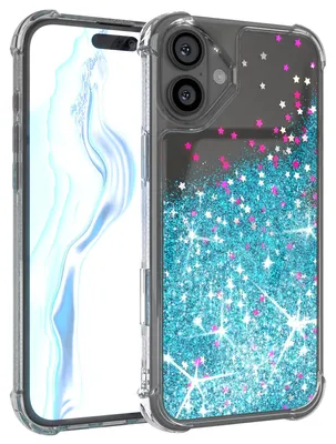 Produktbild von EAZY CASE - Glitzer Hülle kompatibel mit Apple iPhone 16 Plus Glitzer Schutzhülle, Soft Case, Backcover Transparent mit Motiv