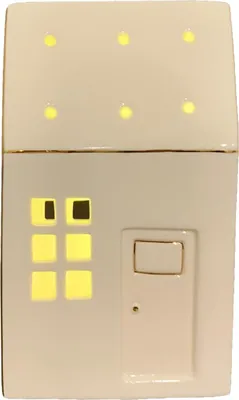 Produktbild von Dekoobjekt LED Lichthaus, aus Porzellan Weiß, in 17 cm