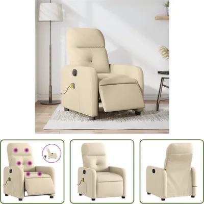 Produktbild von The Living Store Massagesessel Elektrisch Creme Stoff