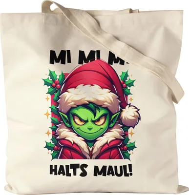 Produktbild von Mi Mi Mi Halts Maul Jutebeutel Anti Weihnachten Ich hasse Weihnachten