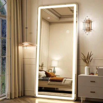 Obrázok produktu pre LED zrkadlo pre celú postavu, 180 x 66 cm, s dotykovým ovládaním, 3 farby svetla, plynulá regulácia jasu, s funkciou proti zamlievaniu, biela farba