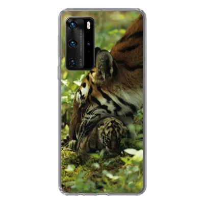 Produktbild von MuchoWow® Handyhülle Schutzhülle Hülle für Huawei P40 Pro Tiger - Pflanzen - Jungtier Silikon Softcase Handy Hülle - Schutz