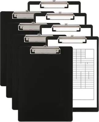 Produktbild von Schwarzes Clip-Board Set von 8 - ClipA4 Letter Größe Zeichenbrett Skizzentool 125 x 875 "Hängende Aktenmappen Kunststoffmap für Pflegekräfte Studenten Büro Frauen