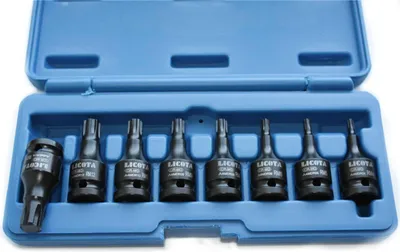 Produktbild von 8-teiliges Schlagschrauber Nuss Set Cr-Mo, 1/2 Zoll – Robuste Ribe Nüsse