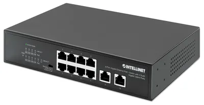 Produktbild von INTELLINET 8-Port Gigabit PoE+ Switch 2 RJ45-Ports 120W