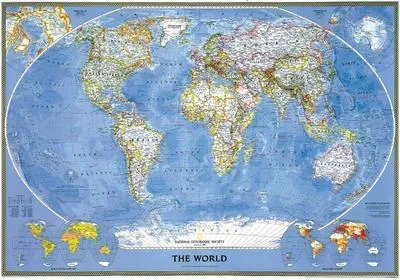 Produktbild von National Geographic World Wall Map - Classic - Laminated (43.5 X 30.5 In)