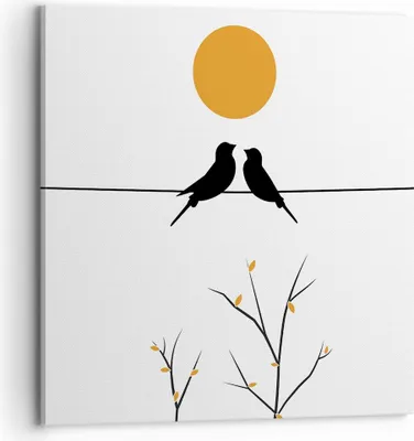 Produktbild von Bild auf Leinwand - Leinwandbild - Einteilig - Bild Vögel Sonne - 70x70cm - Wand Bild - Wanddeko - Wandbilder - Leinwanddruck - Bilder - Wanddekoration - Leinwand bilder - Wandbild - AC70x70-4772