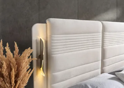 Zdjęcie produktu dla Łóżko tapicerowane sypialnia 3 szafki nocne nowoczesny elegancki 3-częściowy zestaw