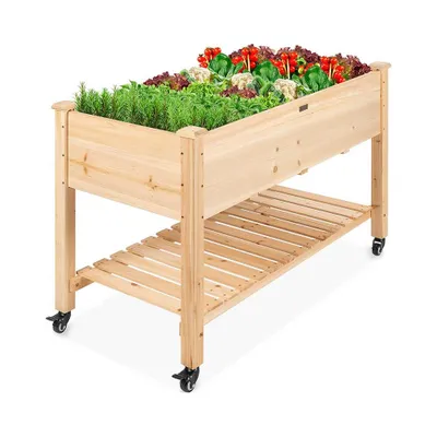 Obrázek produktu pro Vyvýšený dřevěný záhon na kolečkách