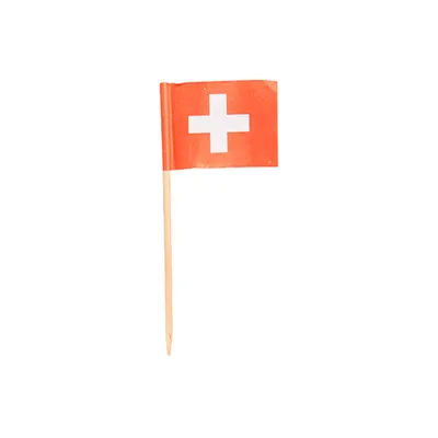 Produktbild von 100 Papstar Deko-Picker 8 cm Schweiz 16649