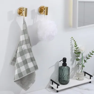 Produktbild von Stilvolle Goldene Handtuchhaken Set von 4 für Badezimmer und Küche