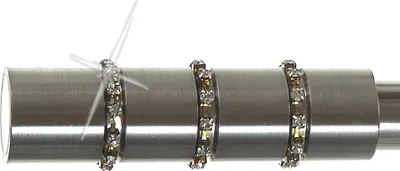 Produktbild von Endstück f. 19mm Gardinenstangen Edelstahl Look Kappe Kristall - Designs wählbar