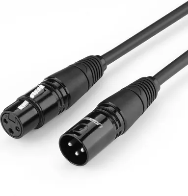 Produktbild von Ugreen AV130 XLR Mikrofonkabel 2m - Schwarz - XLR Stecker zu Buchse fr Audio-Equipment