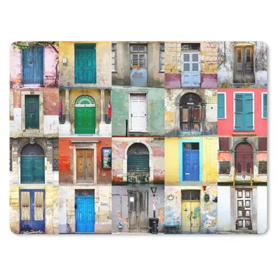 Produktbild von MuchoWow® Mauspad Mousepad Türen - Regenbogen - Architektur - Collage 40x30 cm - Mousepads - Maus Mat - Pad - Mausunterlage - Anti Rutsch