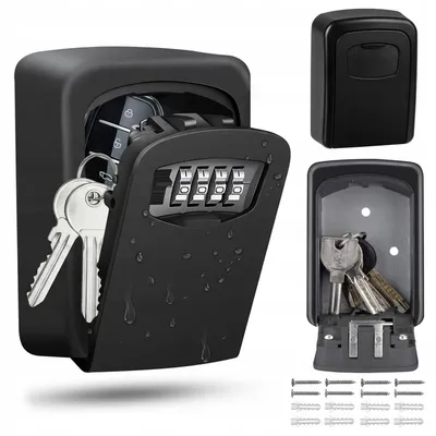 Produktbild von Metall-Wandtresor Schlüsselkasten Code-Schrank Schlüssel Schwarz