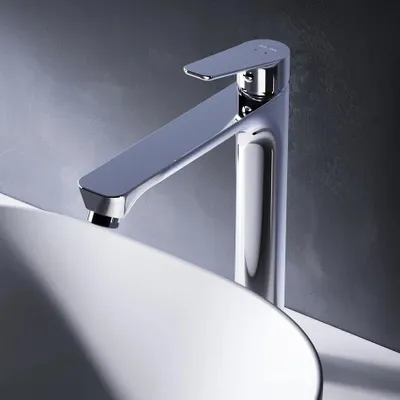 Produktbild von AM.PM Waschtischarmatur Hoch Chrom Wasserhahn Bad Waschbecken Armatur Einhebelmischer Badarmatur Mischbatterie für Badezimmer Aufsatzwaschbecken