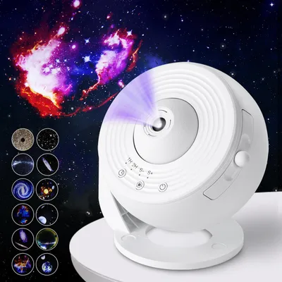 Produktbild von Sternenhimmel Projektor Planetarium Lampe,13-in-1 Galaxie Nachtlicht mit 360° Drehung&Timer,LED Sternenlicht Projektion für Kinder Schlafzimmer,Weiß