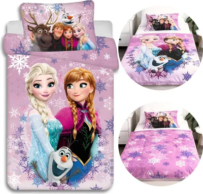 Obrázek produktu pro Frozen DISNEY Bavlněné povlečení na zip, dětské do postýlky, 100 % bavlna, 100x135 cm, Oeko-Tex