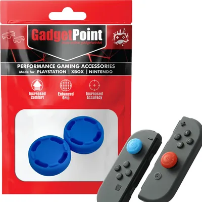 Produktbild von Thumbgrips - Thumb Grips voor Nintendo Switch Joy-Con Controllers - Gaming Thumbgrips - Performance Anti-Slip Thumbsticks - Bescherming Accessoires - Cirkel - Lichtblauw -