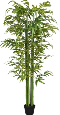 Obrázek produktu pro HOMCOM Umělá rostlina, umělá rostlina 180 cm, umělý bambus, zelená