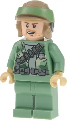 Produktbild von 1x Lego Minifigur Star Wars Endor Rebel Commando Helm Bartstoppeln 9489 sw0368