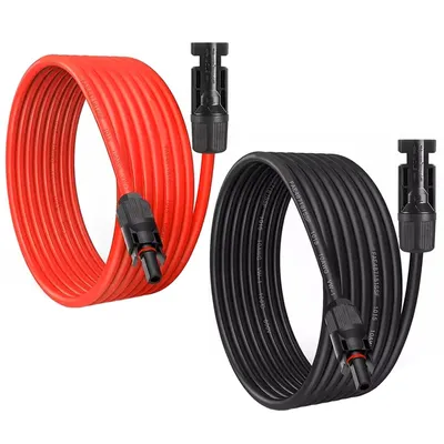 Produktbild von ORSEM 15m MC4 Solarkabel 1 Paar 6mm² Durchmesser Verbindungskabel PV Kabel Solarmodule Wechselrichter Photovoltaik Verlängerungskabel Rot/Schwarz