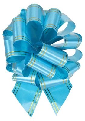 Productafbeelding van Decoratieve linten - Met gouden rand - Voor decoratie - 15 cm - 5 stuks - Lazuurblauw