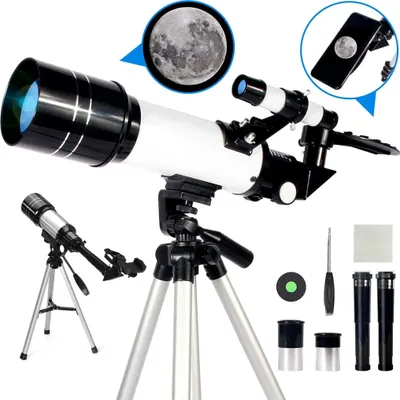 Produktbild von Teleskope für Astronomie, Teleskope, tragbares 70-mm-Refraktor-Teleskop für Anfänger und Kinder, Tragbares Refraktor Teleskop,Einsteiger-Amateur, mit