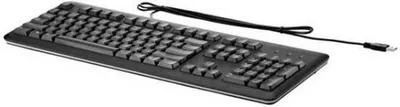 Zdjęcie produktu dla HP Klawiatura USB dla PC, Pełnowymiarowy (100%), Przewodowa, USB, Czarny