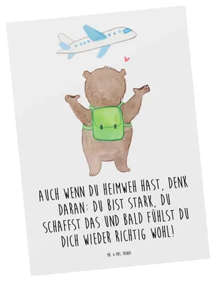 Produktbild von Mr. & Mrs. Panda Postkarte Heimweh überwinden - Weiß - Geschenk, Trost, Zuversicht, Zuhause, mutmachen, Grußkarte, Vertrauem, bildkarte, Trostspender, Hoffnung